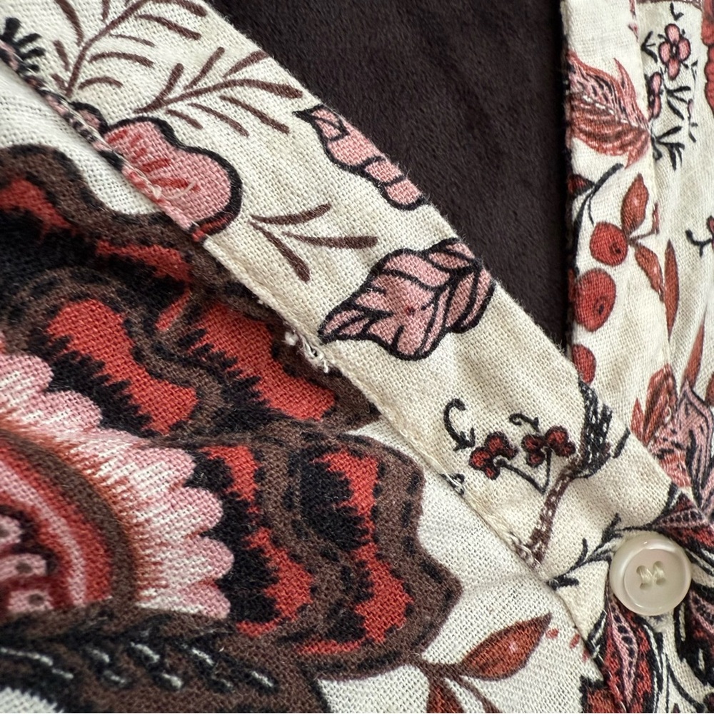 JOIE Boho Bubbled Sleeves Button Down Blouse (A1) - Picture 6 of 6